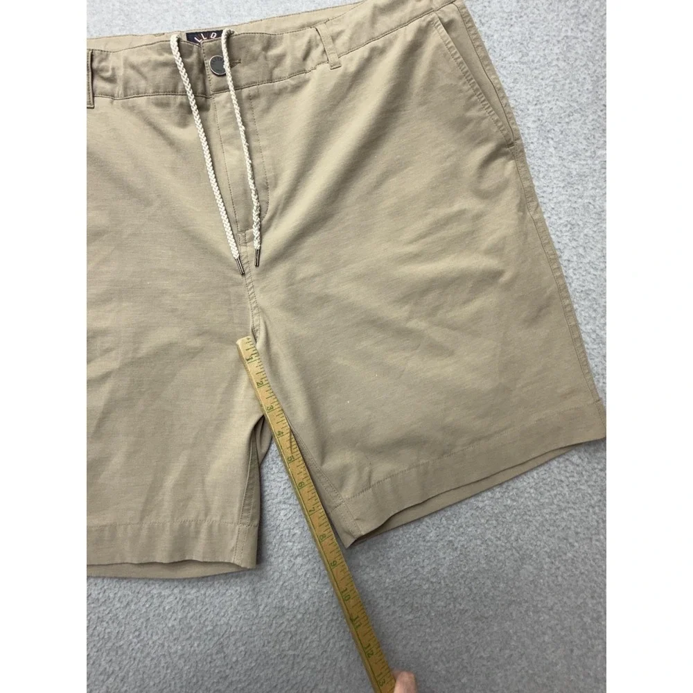 Faherty All Day Shorts Mens 38 Beige Chino 8 Inseam Drawstring Stretch Casual